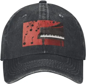 Music Note Piano Unisex Baseball Cap Breathable Cotton Trucker Hat Classic Denim Dad Hat Summer Sun Hat