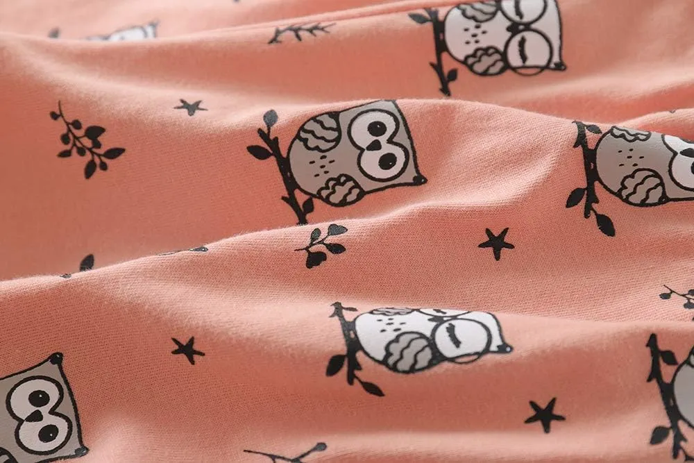 MyFav Big Girls Summer Pajama Set Heart Shape Printed Cute Sleepwear Shorts