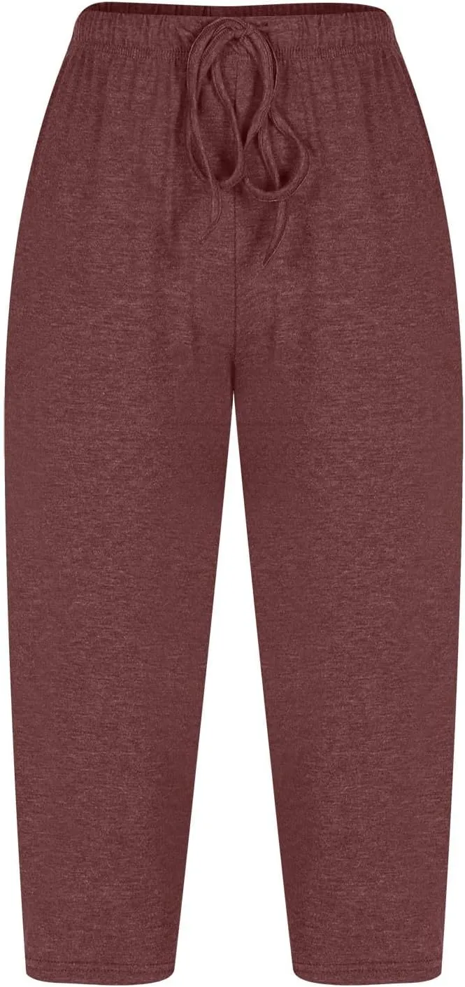 Pajama Sets For Women Casual Summer 2 Piece Capri Pjs Set Short Sleeve V Neck Sleepwear Trendy Clothes Outfits