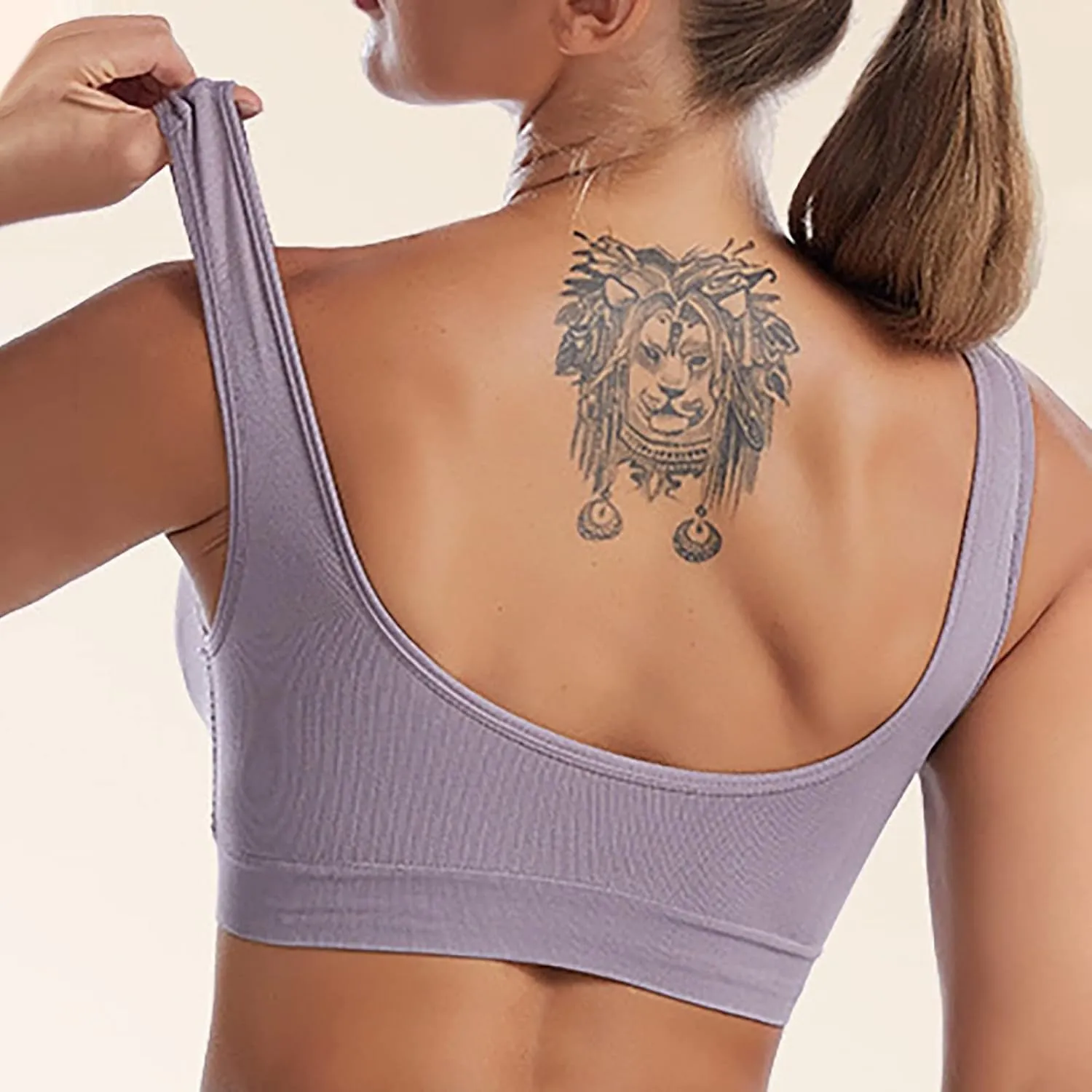 Plunge Unlined Seamless Bra Yoga Bra -Binding Underwear Everyday Basic Sleeping Bras Sport Bras for Women Lounge