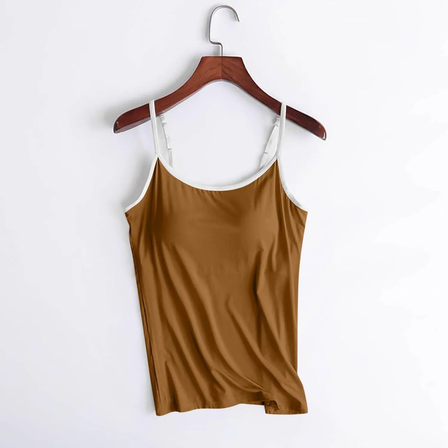 Plus Size Tank Tops with Built in Bras Spaghetti Strap Adjustable Casual Smooth Fashion Workout Athletic Camisole