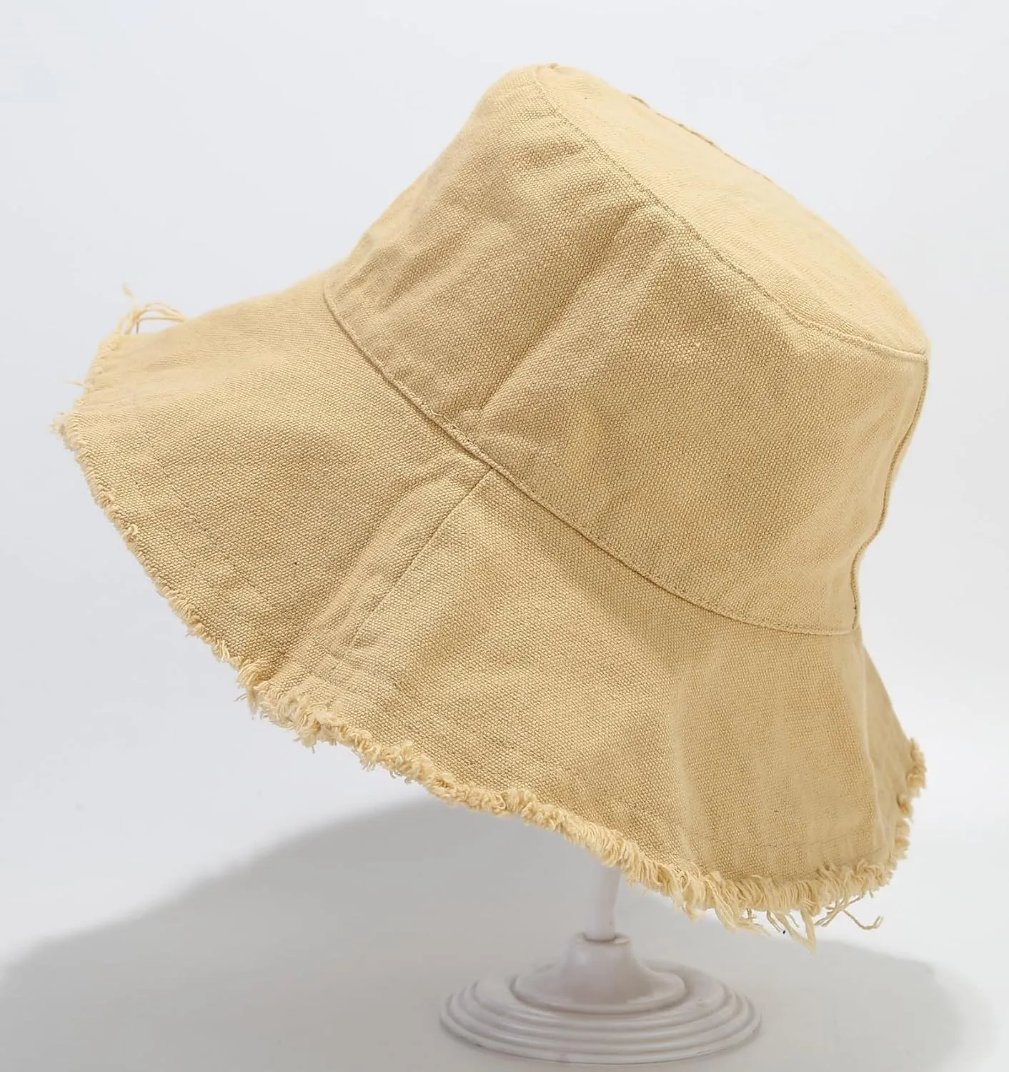 Quanhaigou Frayed Unisex Sun Hats, Fashion Beach Bucket Hat for Men Women,Summer Outdoor Boy's Girls Boonie Cap
