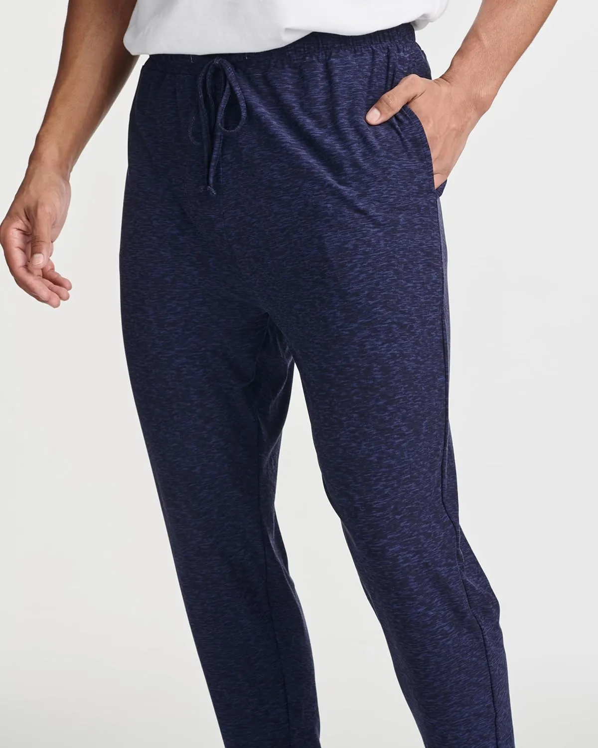 Real Essentials 3 Pack: Men's Soft Lounge Sleep Joggers - Pajama Pants Drawstring & Pockets (Available in Big & Tall)