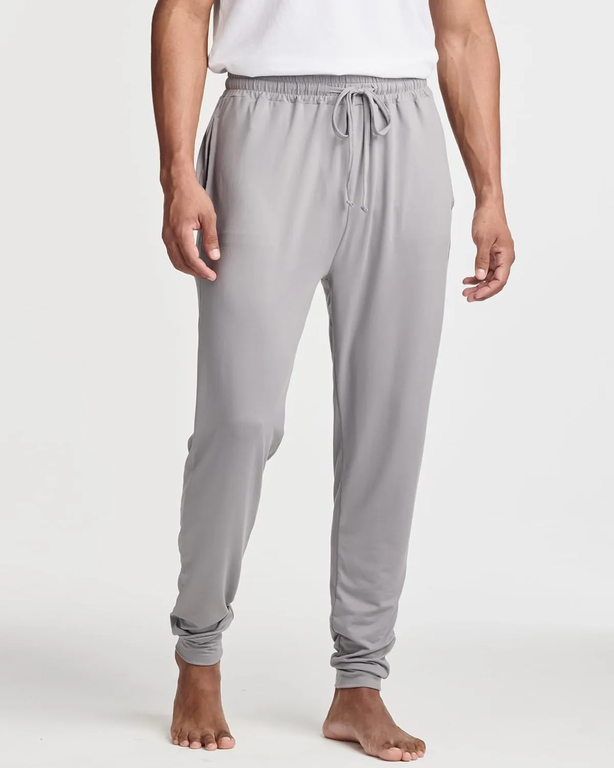 Real Essentials 3 Pack: Men's Soft Lounge Sleep Joggers - Pajama Pants Drawstring & Pockets (Available in Big & Tall)