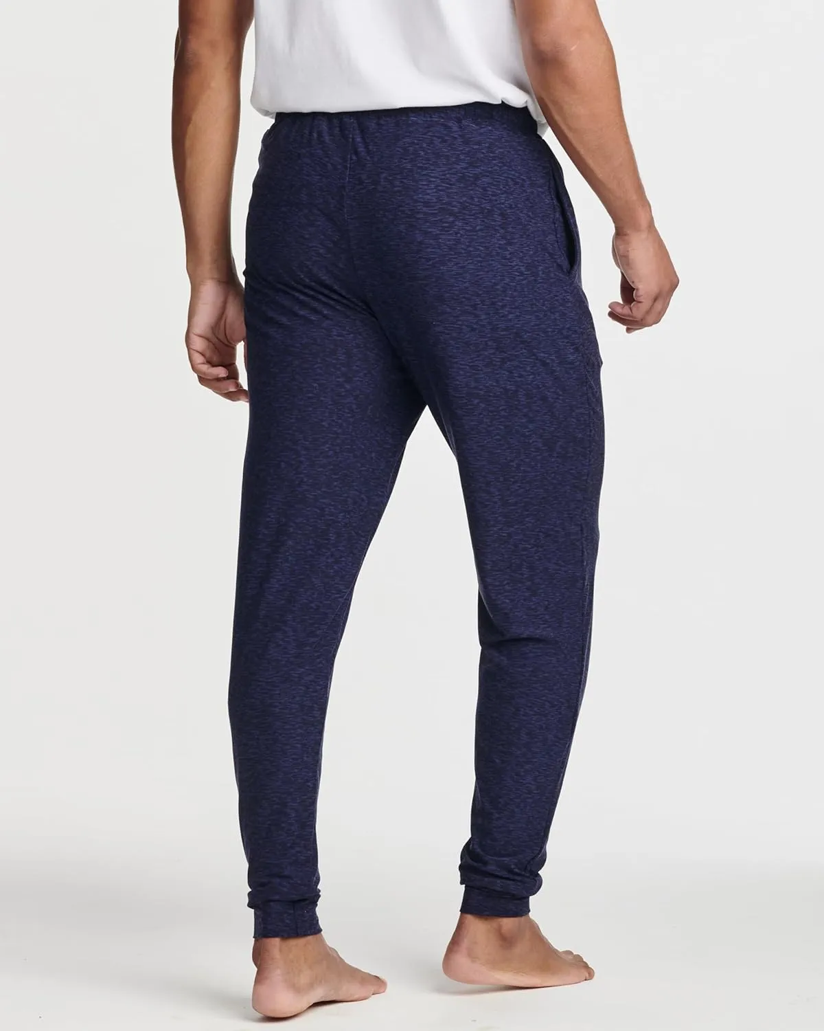 Real Essentials 3 Pack: Men's Soft Lounge Sleep Joggers - Pajama Pants Drawstring & Pockets (Available in Big & Tall)