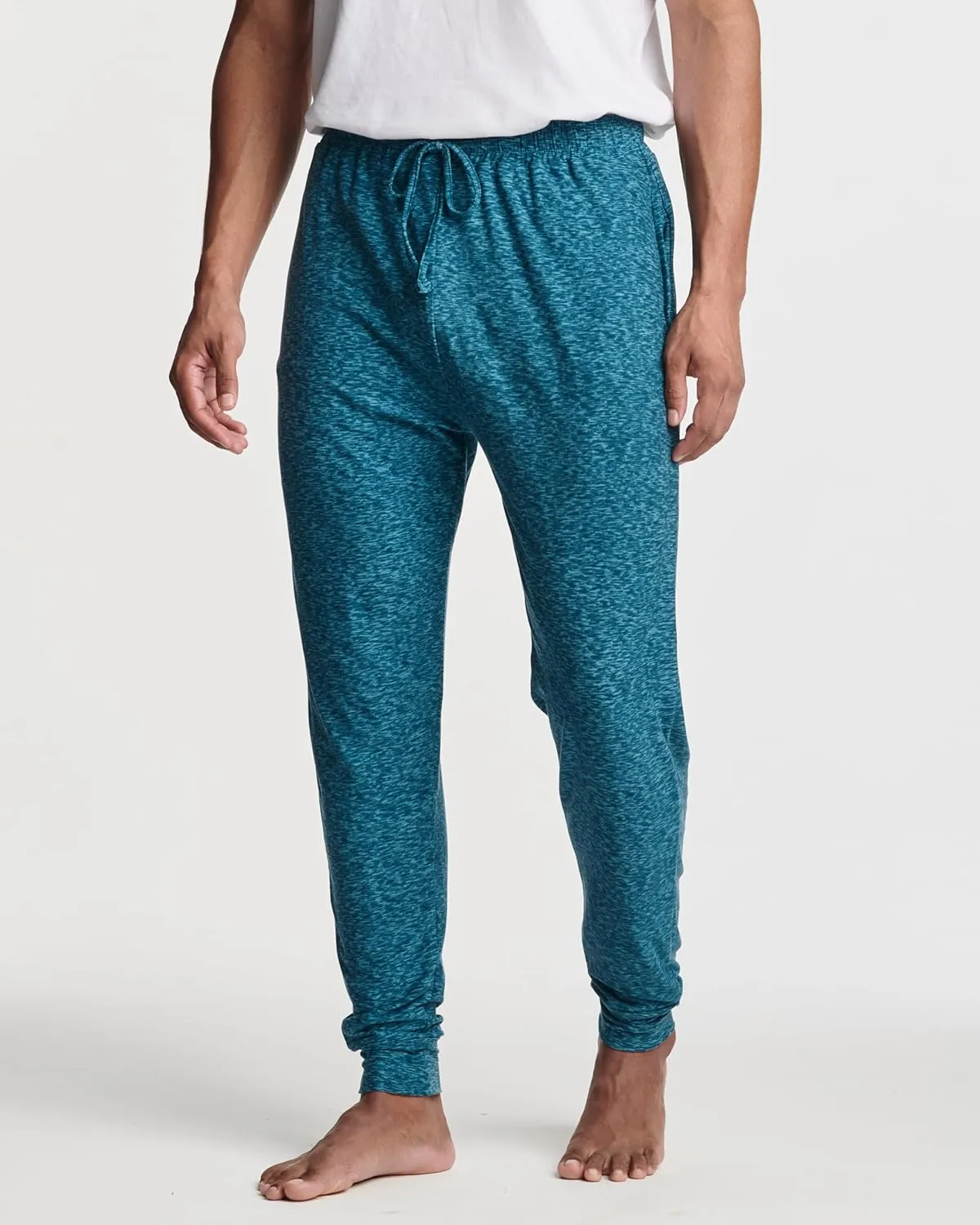Real Essentials 3 Pack: Men's Soft Lounge Sleep Joggers - Pajama Pants Drawstring & Pockets (Available in Big & Tall)