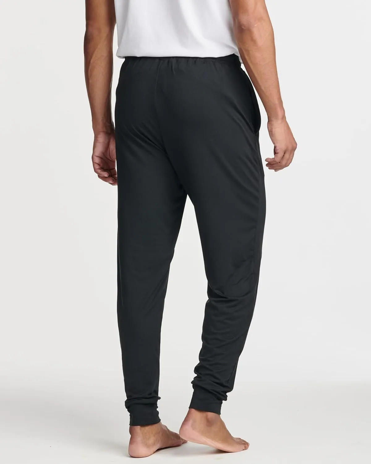 Real Essentials 3 Pack: Men's Soft Lounge Sleep Joggers - Pajama Pants Drawstring & Pockets (Available in Big & Tall)