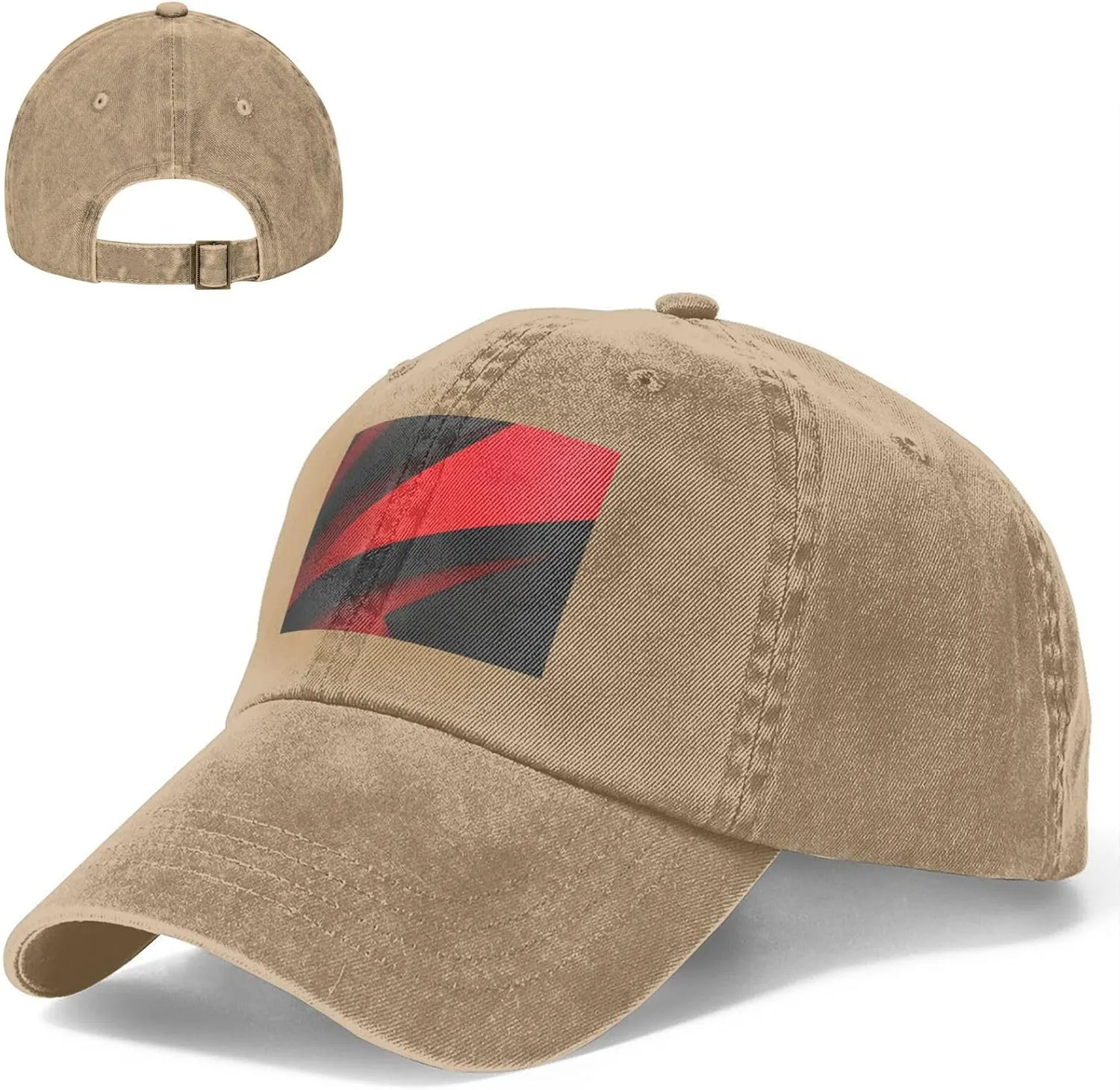 Red Black Unisex Baseball Cap Breathable Cotton Trucker Hat Classic Denim Dad Hat Summer Sun Hat