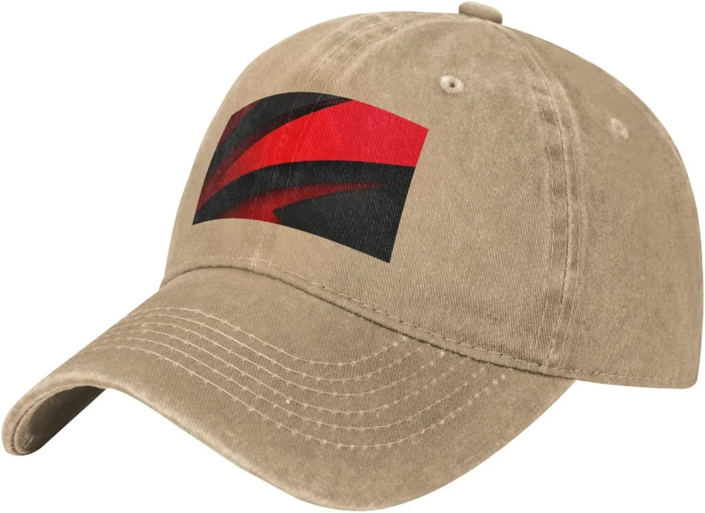 Red Black Unisex Baseball Cap Breathable Cotton Trucker Hat Classic Denim Dad Hat Summer Sun Hat
