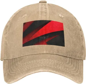 Red Black Unisex Baseball Cap Breathable Cotton Trucker Hat Classic Denim Dad Hat Summer Sun Hat