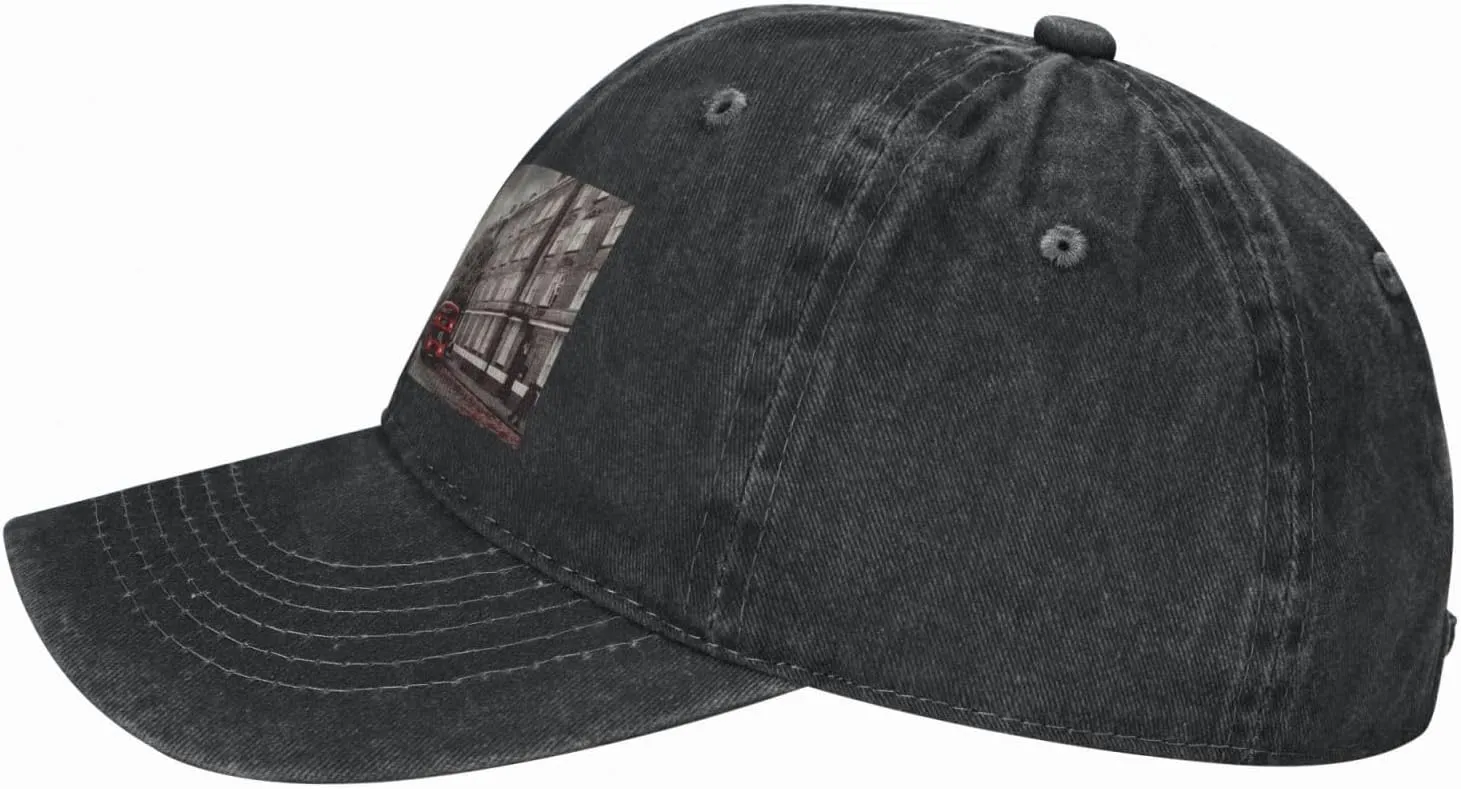 Red London Street Unisex Baseball Cap Breathable Cotton Trucker Hat Classic Denim Dad Hat Summer Sun Hat