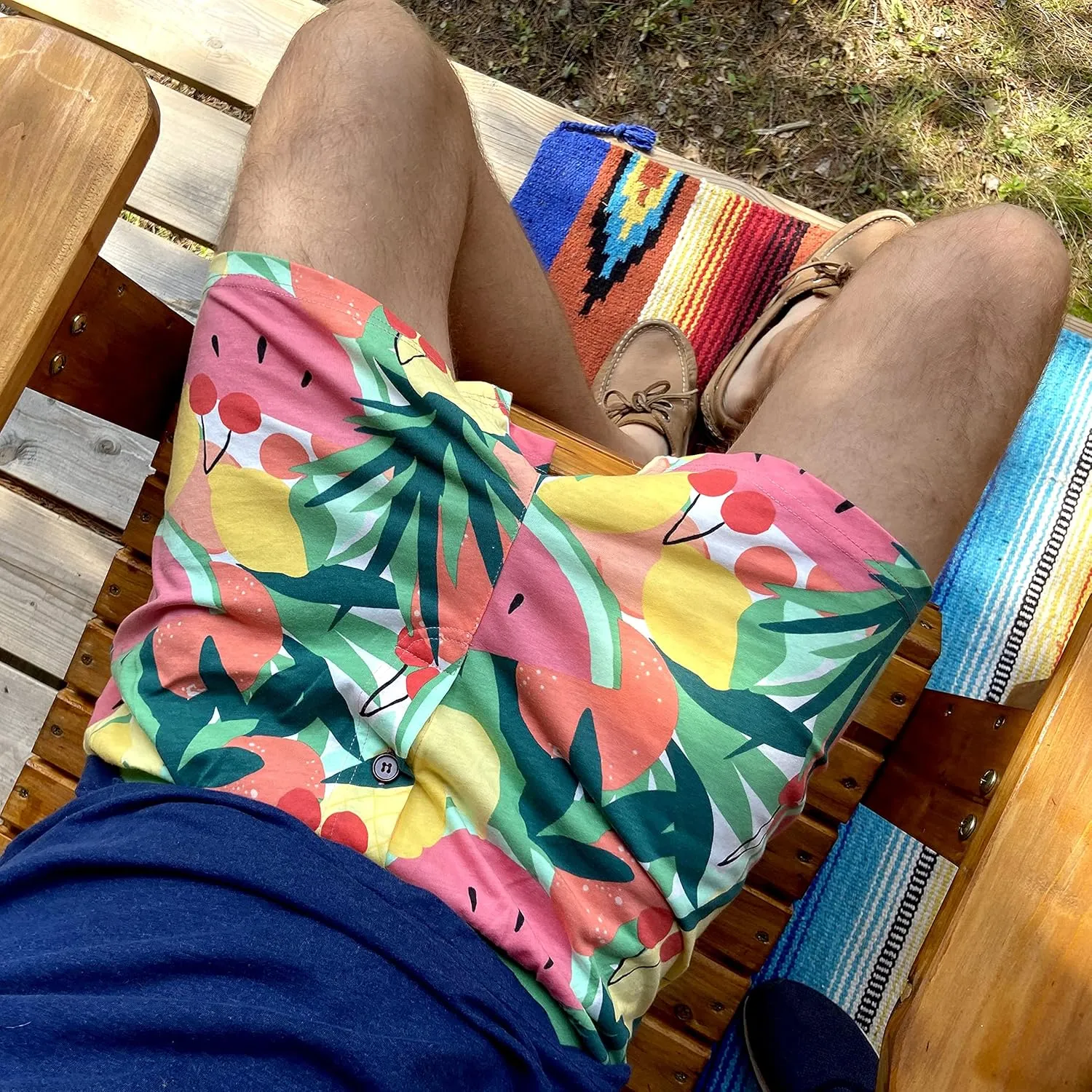 ROCK ATOLL Men's Comfy Loose Relaxed Soft Cotton Knit Unusual Novelty Print PJ Lounge Shorts