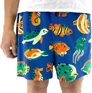ROCK ATOLL Men's Comfy Loose Relaxed Soft Cotton Knit Unusual Novelty Print PJ Lounge Shorts