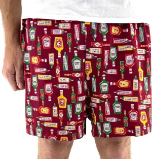 ROCK ATOLL Men's Comfy Loose Relaxed Soft Cotton Knit Unusual Novelty Print PJ Lounge Shorts