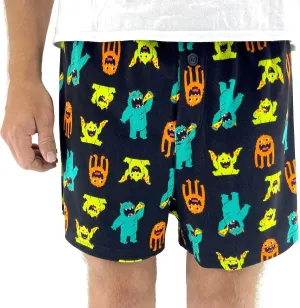 ROCK ATOLL Men's Soft Stretchy Relaxed Fit Patterned Cotton Jersey Knit Sleep Pajama Shorts