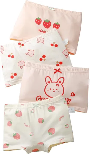 Ruby&Tang Little Girls Cotton panties Toddler Panty Underwear kids Boyshort briefs 2-4years (4-pack)