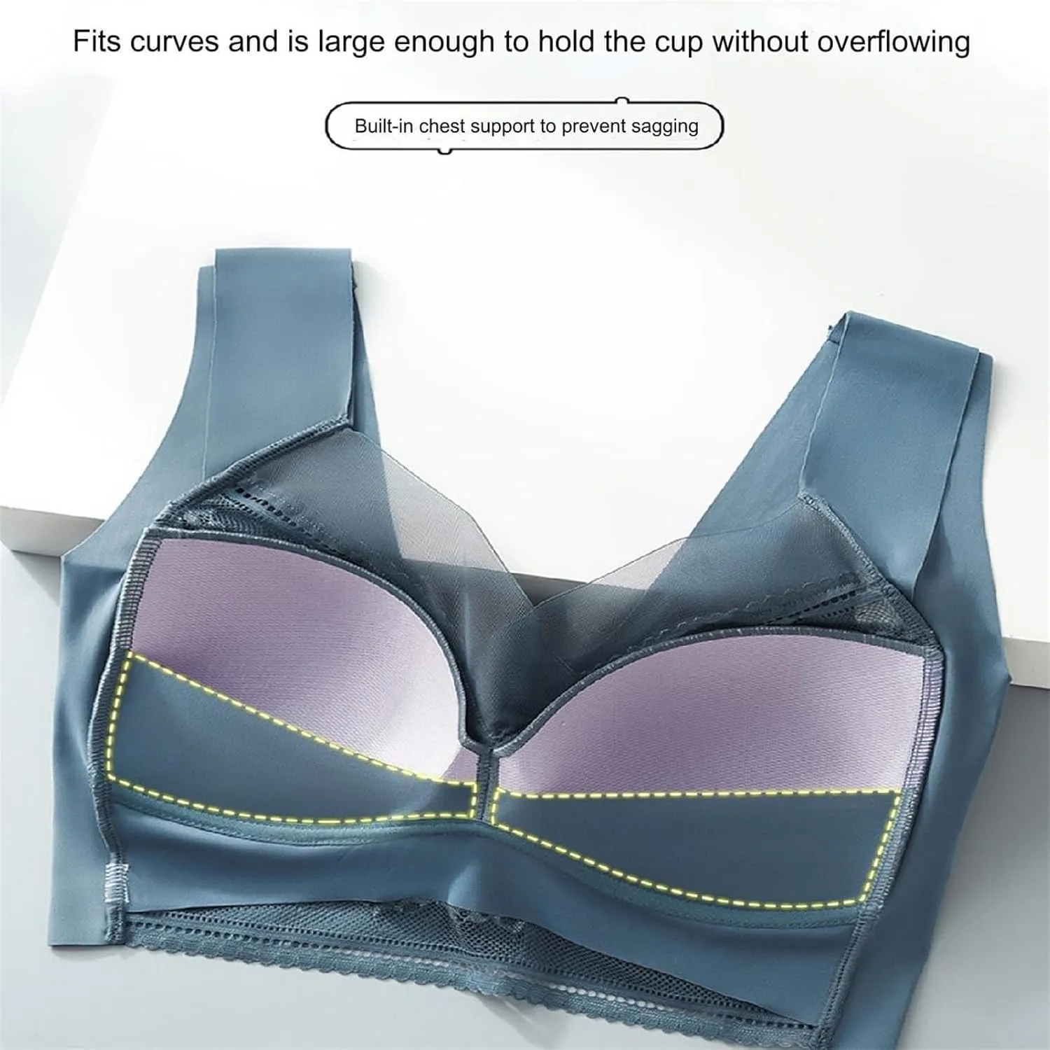Sarapick Lift Bra Anti-Sagging Bralette Breathable Lace Bras Wireless Posture Support Bra Seamless Sexy Bralettes
