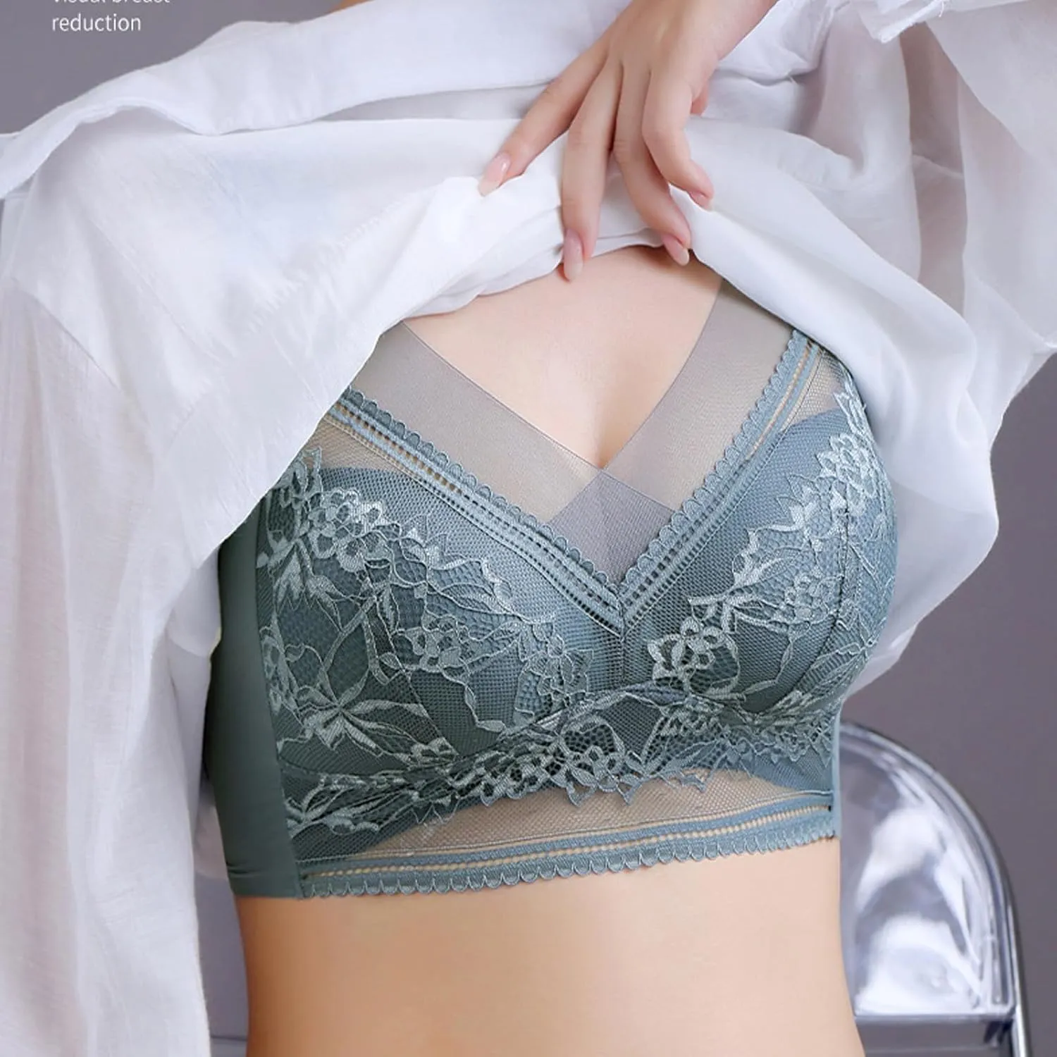 Sarapick Lift Bra Anti-Sagging Bralette Breathable Lace Bras Wireless Posture Support Bra Seamless Sexy Bralettes