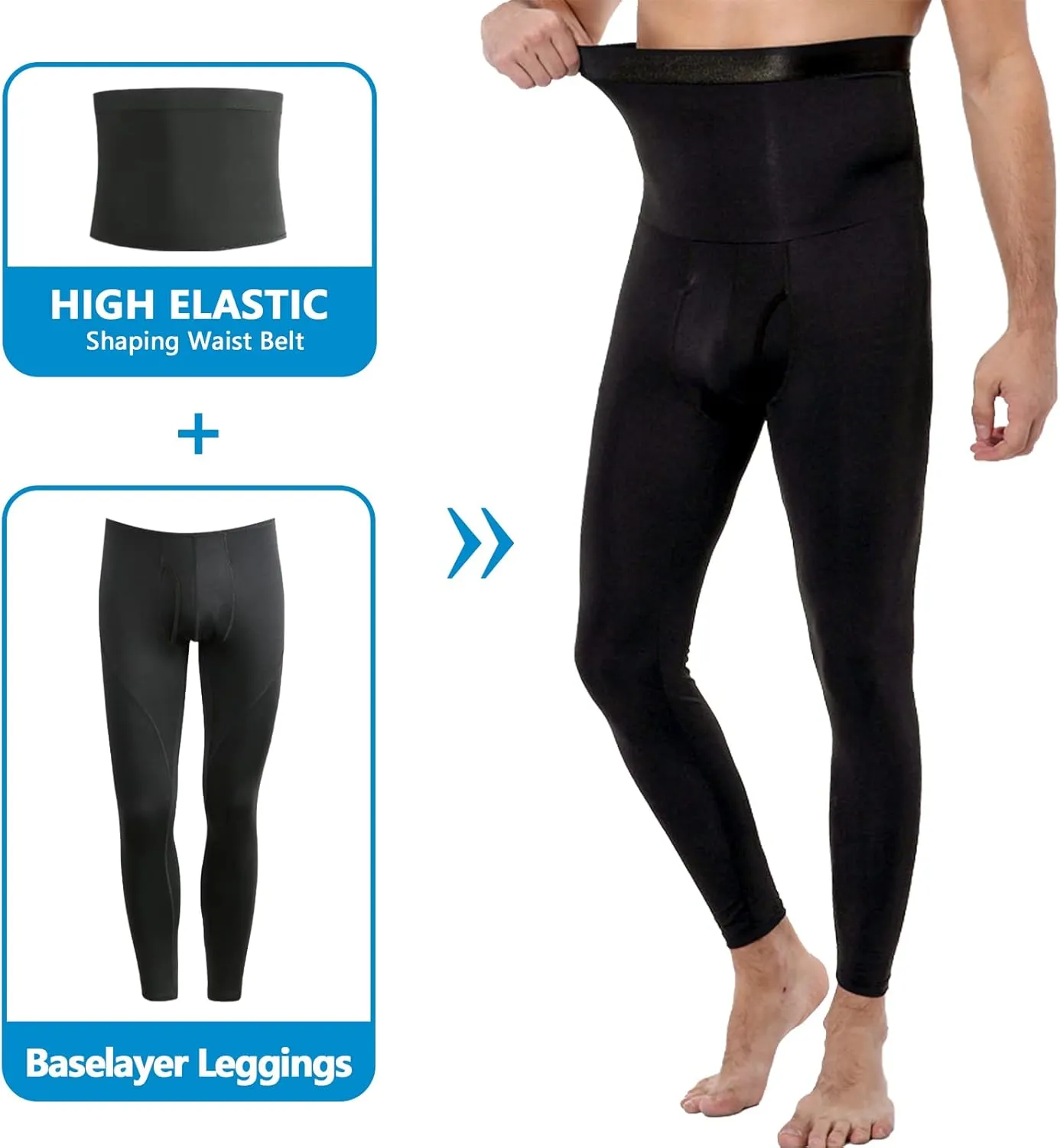 Sauna Short Pants for Men Sweat Sauna Suit Compression Leggings Tummy Control Shapewear High Waisted