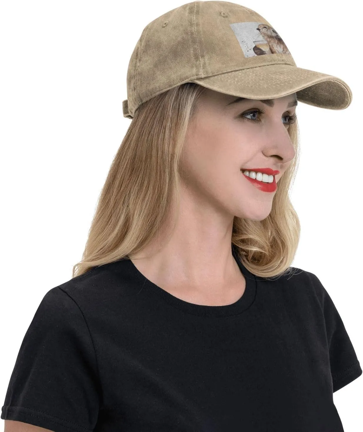 Sea Otter Unisex Baseball Cap Breathable Cotton Trucker Hat Classic Denim Dad Hat Summer Sun Hat