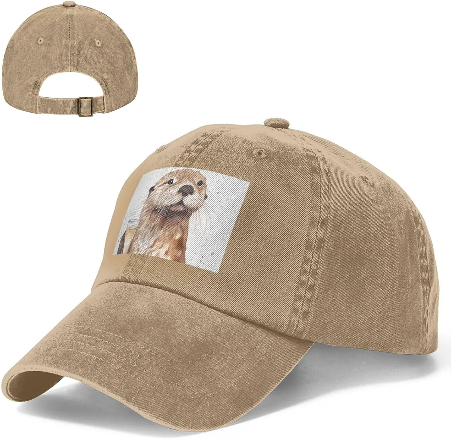 Sea Otter Unisex Baseball Cap Breathable Cotton Trucker Hat Classic Denim Dad Hat Summer Sun Hat