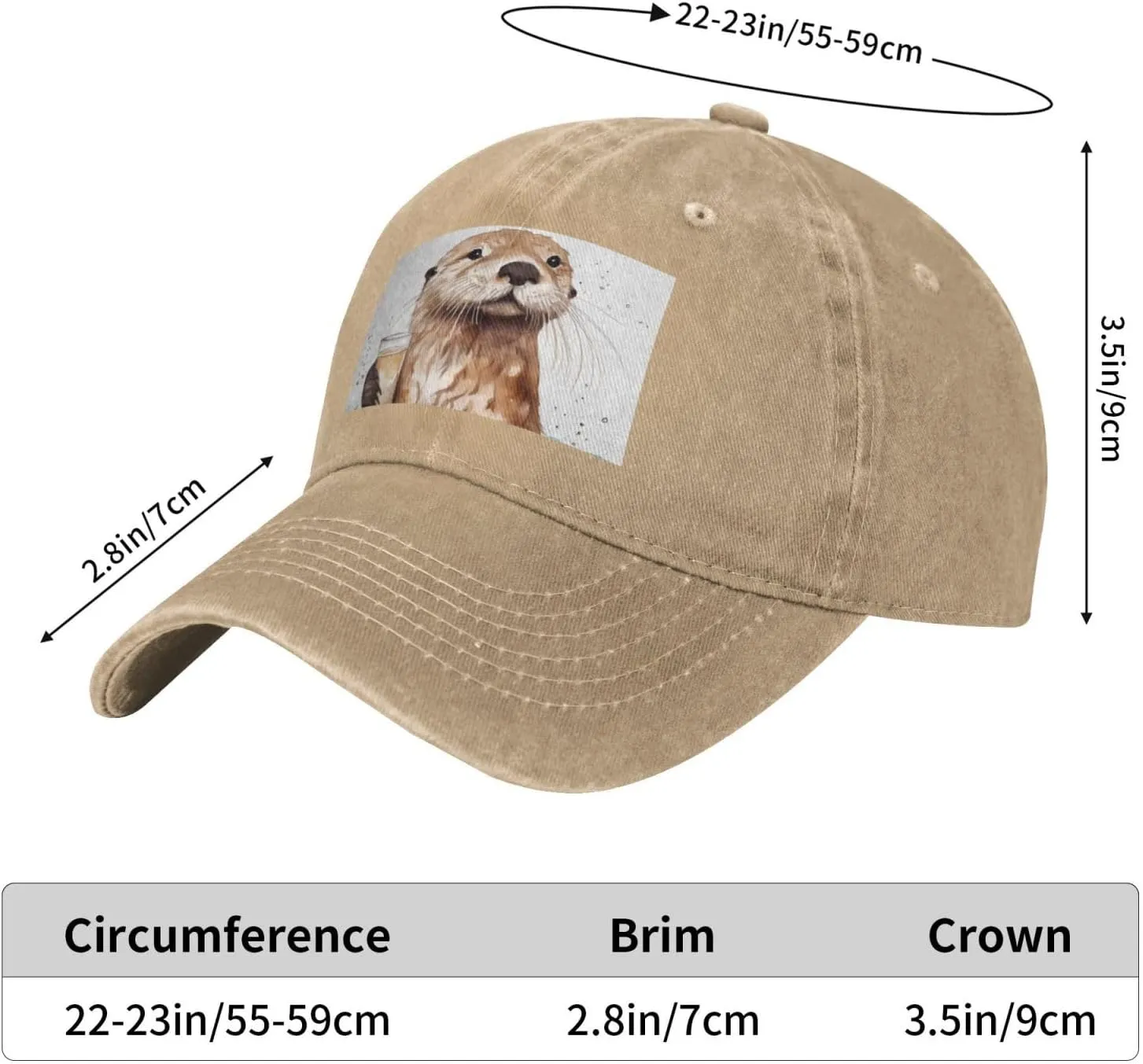 Sea Otter Unisex Baseball Cap Breathable Cotton Trucker Hat Classic Denim Dad Hat Summer Sun Hat