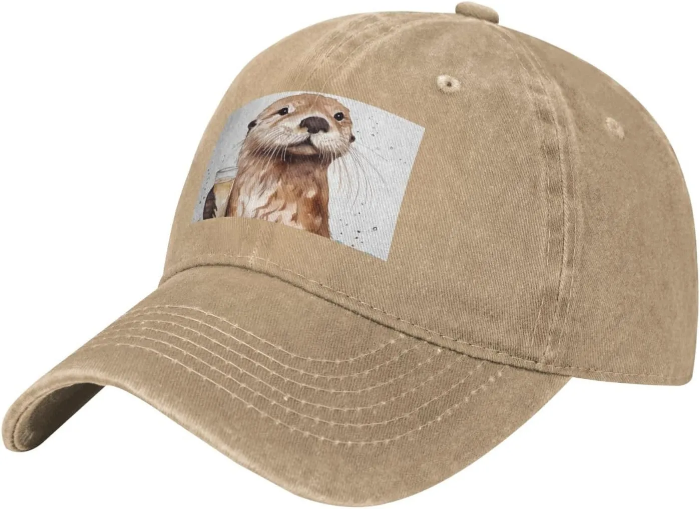 Sea Otter Unisex Baseball Cap Breathable Cotton Trucker Hat Classic Denim Dad Hat Summer Sun Hat