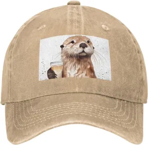 Sea Otter Unisex Baseball Cap Breathable Cotton Trucker Hat Classic Denim Dad Hat Summer Sun Hat