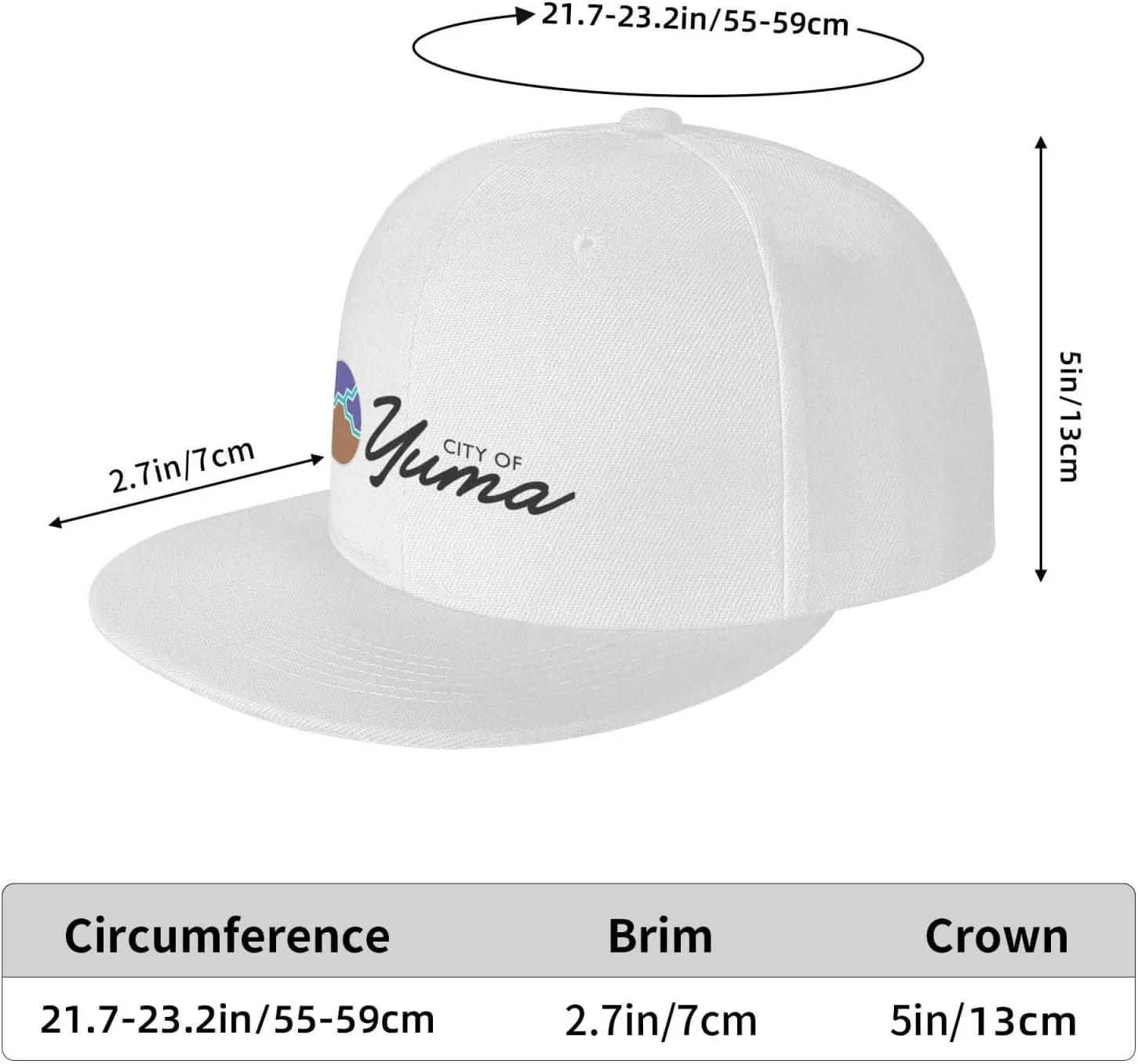 Seal of Yuma, Arizona Snapback Hat for Men Women Baseball Cap Adjustable Flat Bill Brim Hats