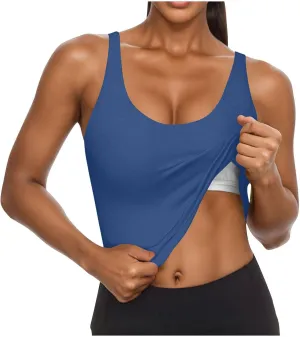 Seamless Workout Tank Tops for Women Summer Racerback Sleeveless Tops with Built-in Bra U-Back Athletic Gym Yoga Shirt
