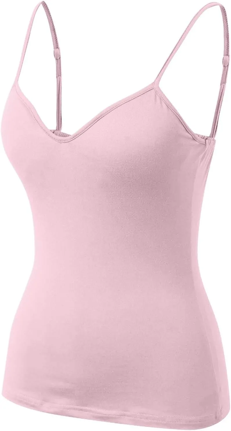 Shelf Bra Camisole Tops for Women Spaghetti Strap Tank Top Yoga Cotton Cami Shirts