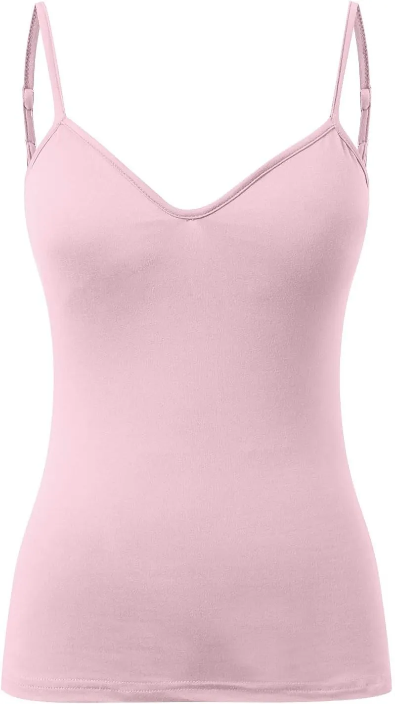 Shelf Bra Camisole Tops for Women Spaghetti Strap Tank Top Yoga Cotton Cami Shirts