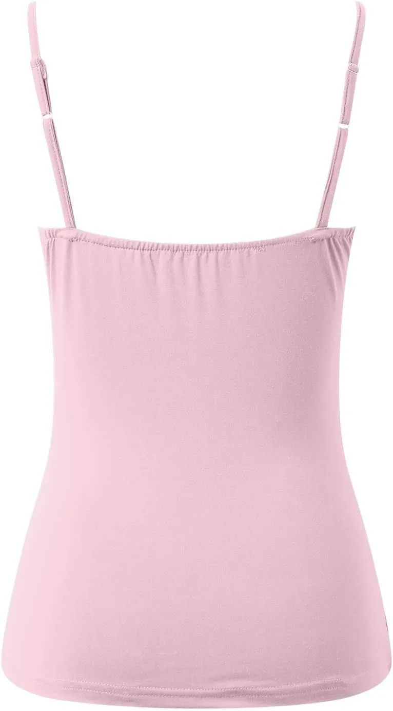 Shelf Bra Camisole Tops for Women Spaghetti Strap Tank Top Yoga Cotton Cami Shirts