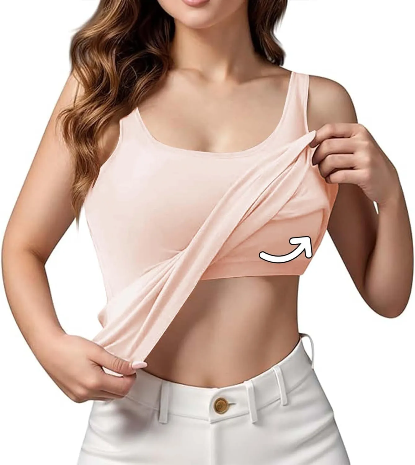 Shelf Bra Tank Tops for Women Wide Strap Workout Lingerie Camisoles Slim Fit Basic Athletic Sports Bras