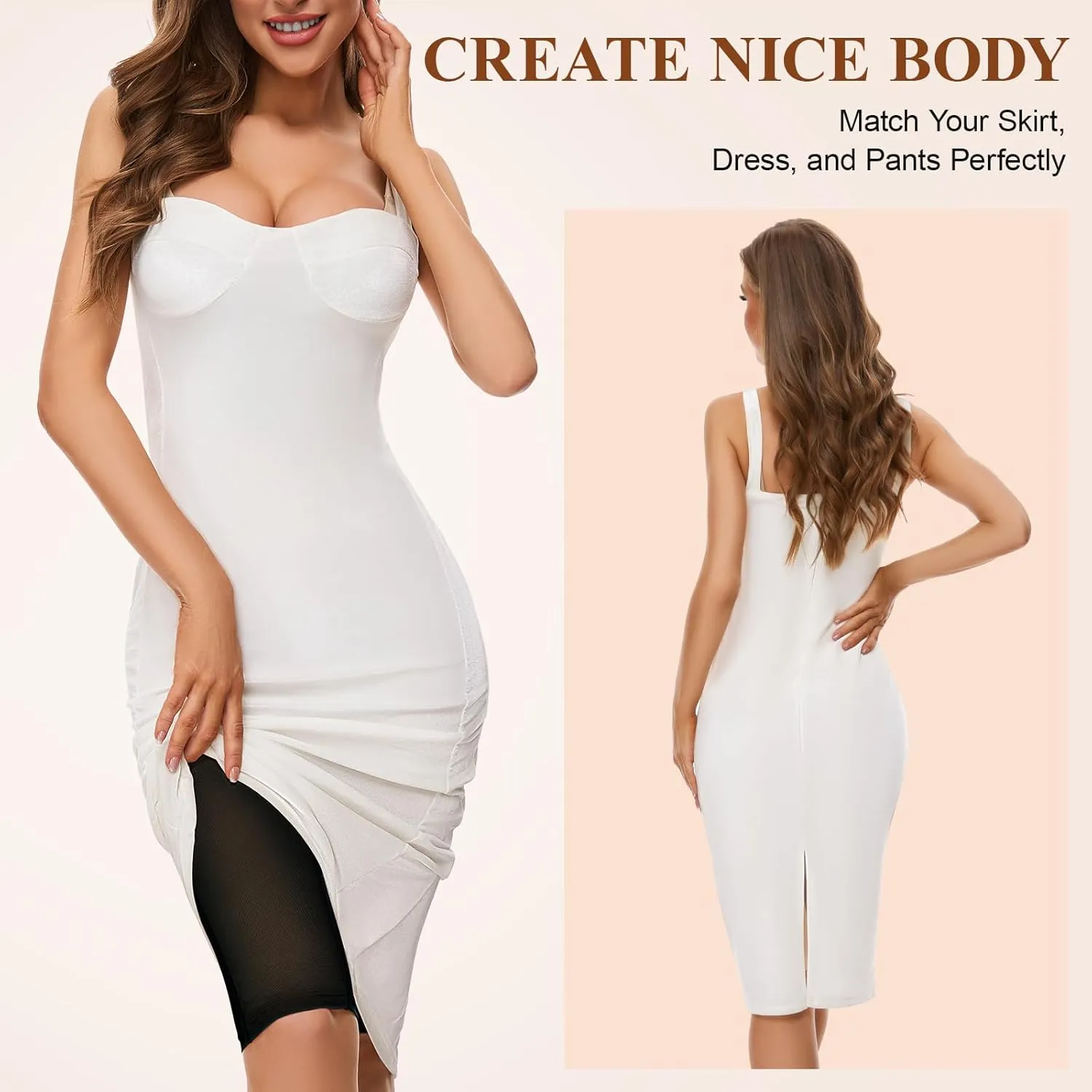 SIMIYA Shapewear Tummy Control Body Shaper for Women Compression Waist Trainer Girdle Thigh Slimmer Butt Lifting Shapewear