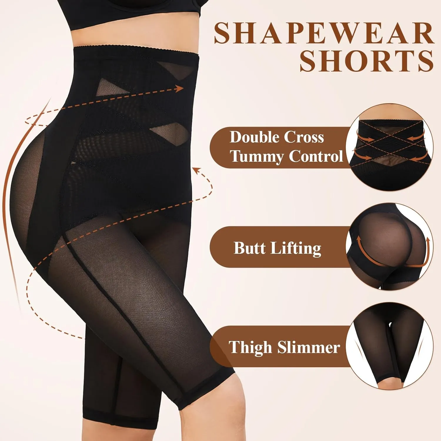 SIMIYA Shapewear Tummy Control Body Shaper for Women Compression Waist Trainer Girdle Thigh Slimmer Butt Lifting Shapewear