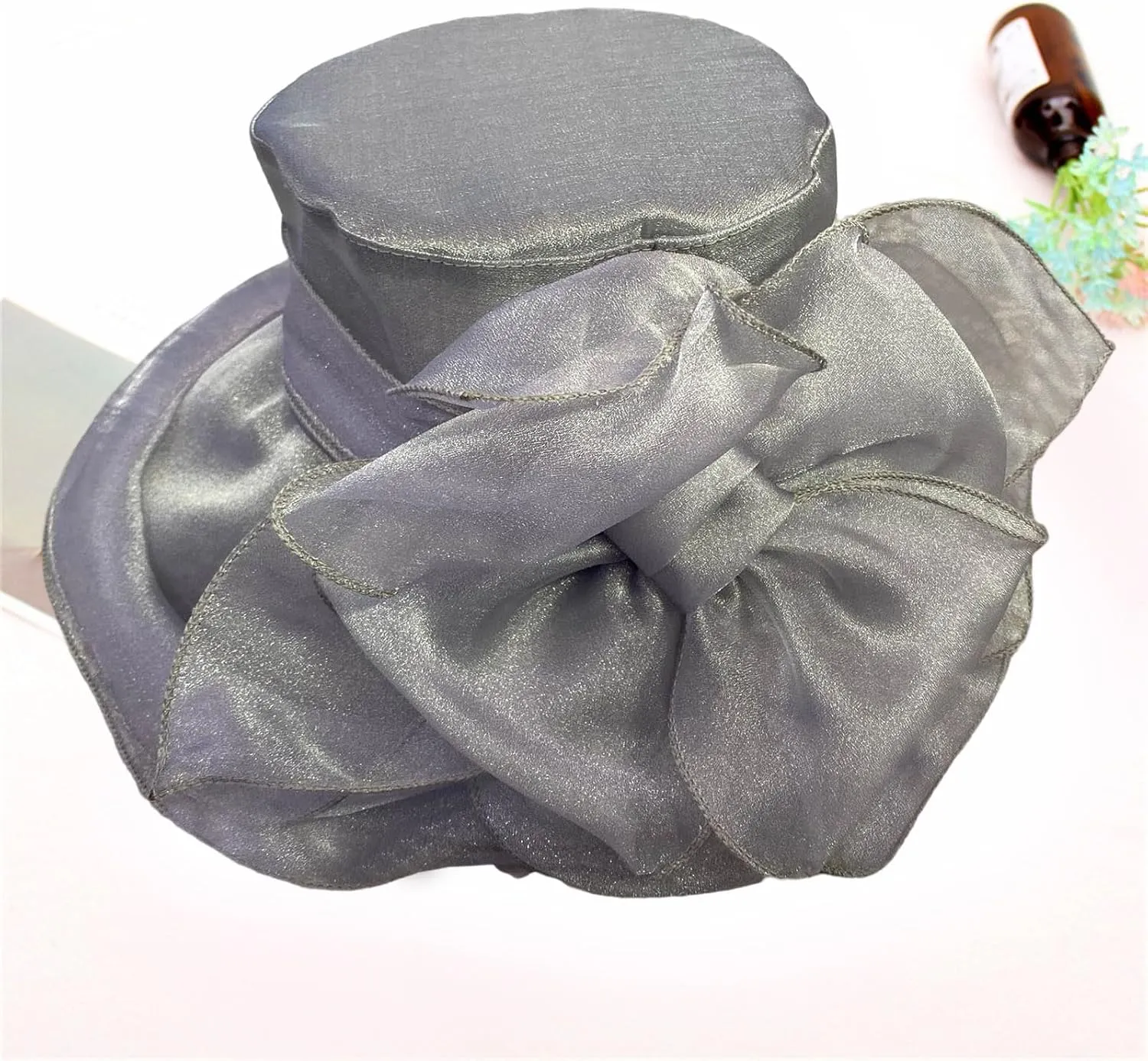 Spring Summer Mesh Sunshade Hat Flower Temperament Wedding Dress Hat Sun Dome Large Brim Hat Fashion Travel Hat