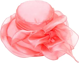 Spring Summer Mesh Sunshade Hat Flower Temperament Wedding Dress Hat Sun Dome Large Brim Hat Fashion Travel Hat