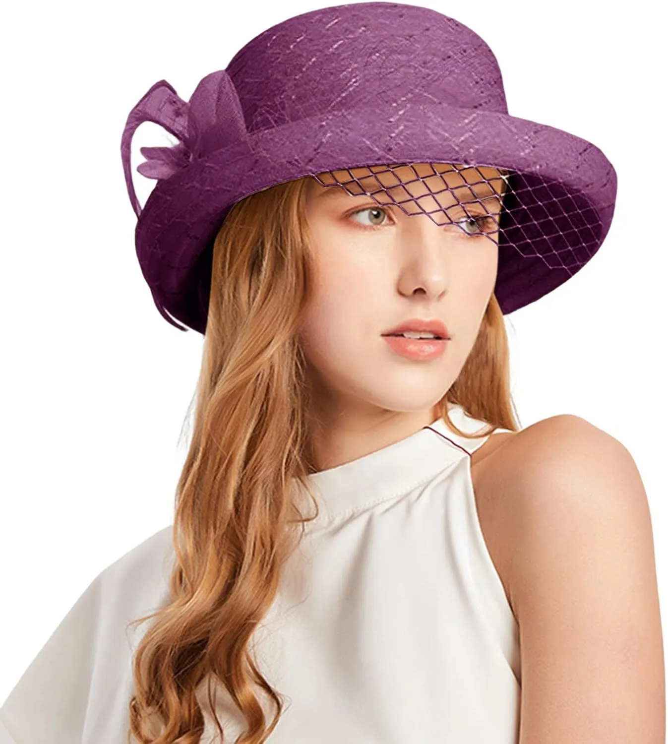 Spring Summer Mesh Sunshade Hat Flower Temperament Wedding Dress Hat Sun Dome Large Brim Hat Women Beach Hats