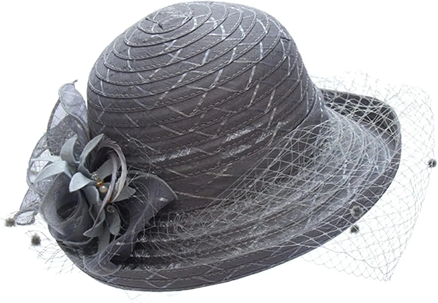 Spring Summer Mesh Sunshade Hat Flower Temperament Wedding Dress Hat Sun Dome Large Brim Hat Women Beach Hats