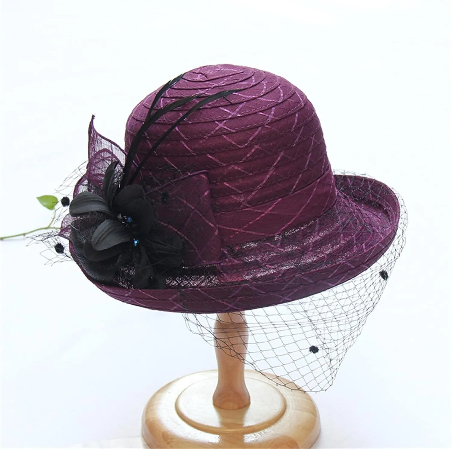 Spring Summer Mesh Sunshade Hat Flower Temperament Wedding Dress Hat Sun Dome Large Brim Hat Women Beach Hats