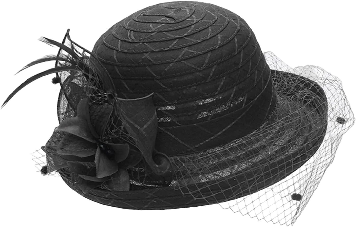 Spring Summer Mesh Sunshade Hat Flower Temperament Wedding Dress Hat Sun Dome Large Brim Hat Women Beach Hats
