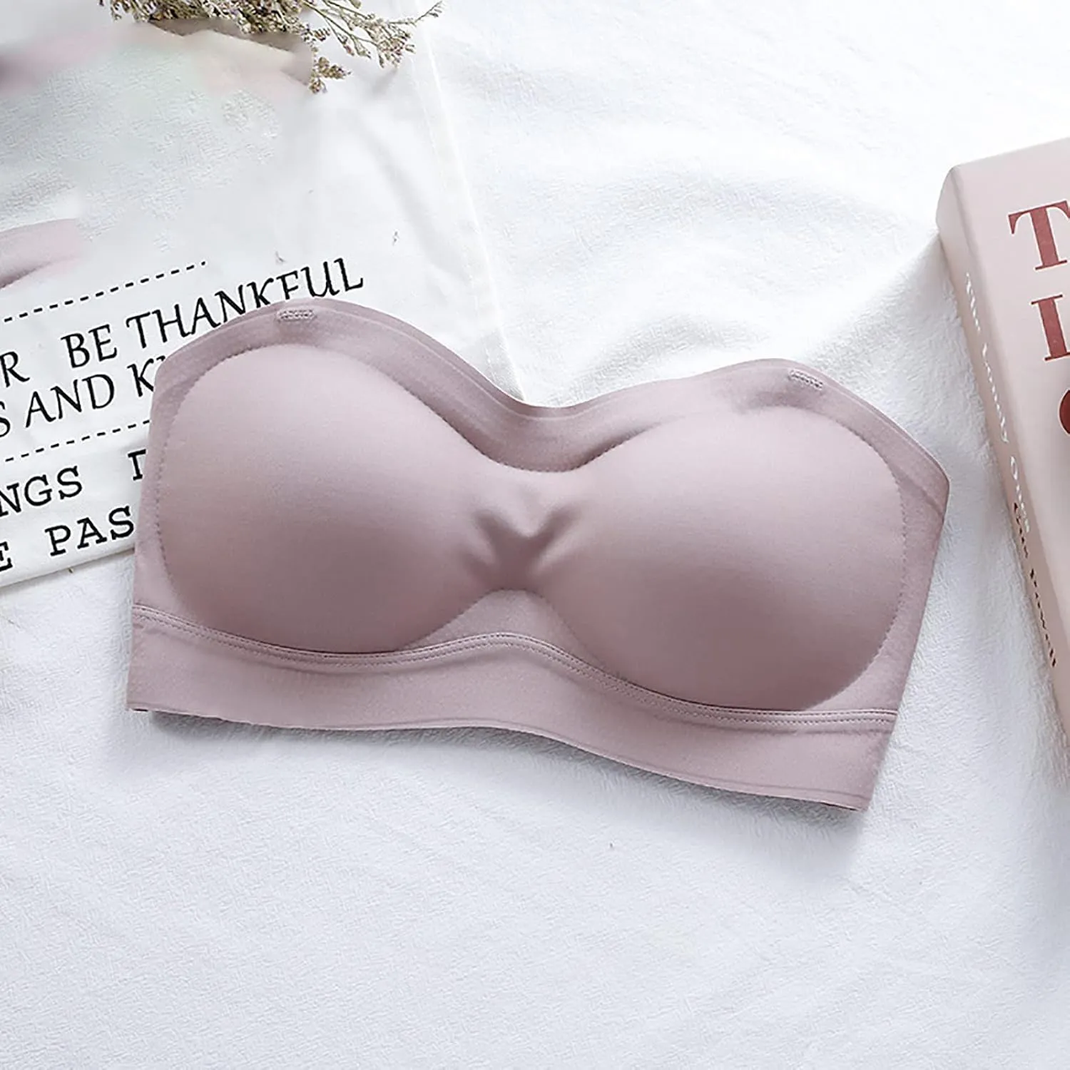 Strapless Bra for Women Smooth Push up Bras Lift Wireless Underwear Non Slip Silicone Bandeau Bralette Tube Top
