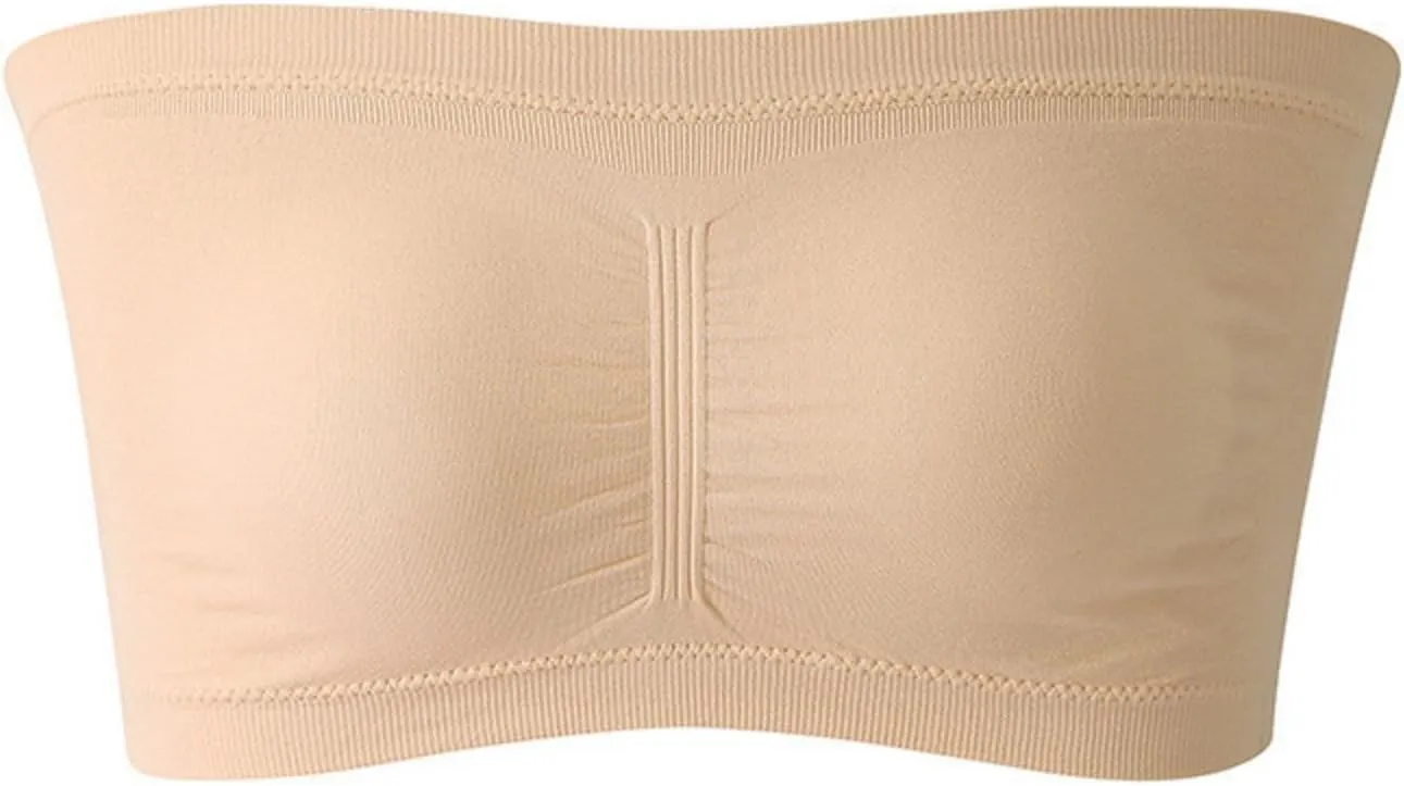 Strapless Nursing Bra for Women Seamless Bandeau Stretchy Non-Padded Bandeau Tube Top Bra Wire Free Bandeau Bra