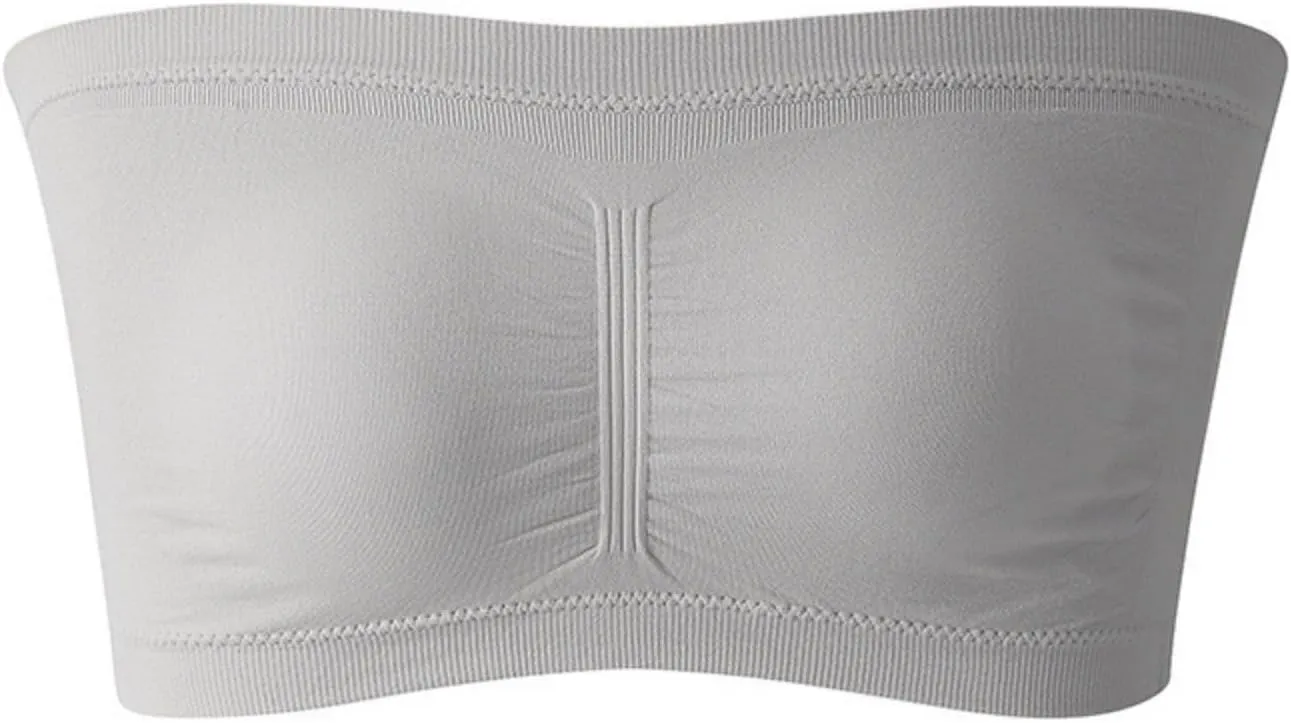 Strapless Nursing Bra for Women Seamless Bandeau Stretchy Non-Padded Bandeau Tube Top Bra Wire Free Bandeau Bra