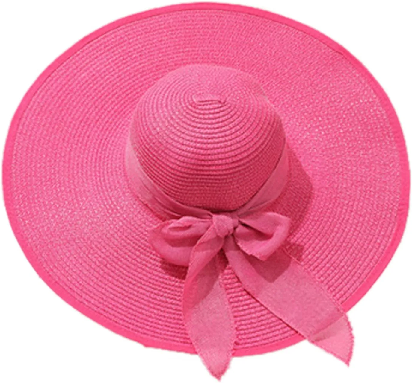 Straw Hat Women Beach Sun Hats Leisure Summer Travel Beach Cap Vacation UPF50 Foldable Wide Brim Hat Floppy Straw