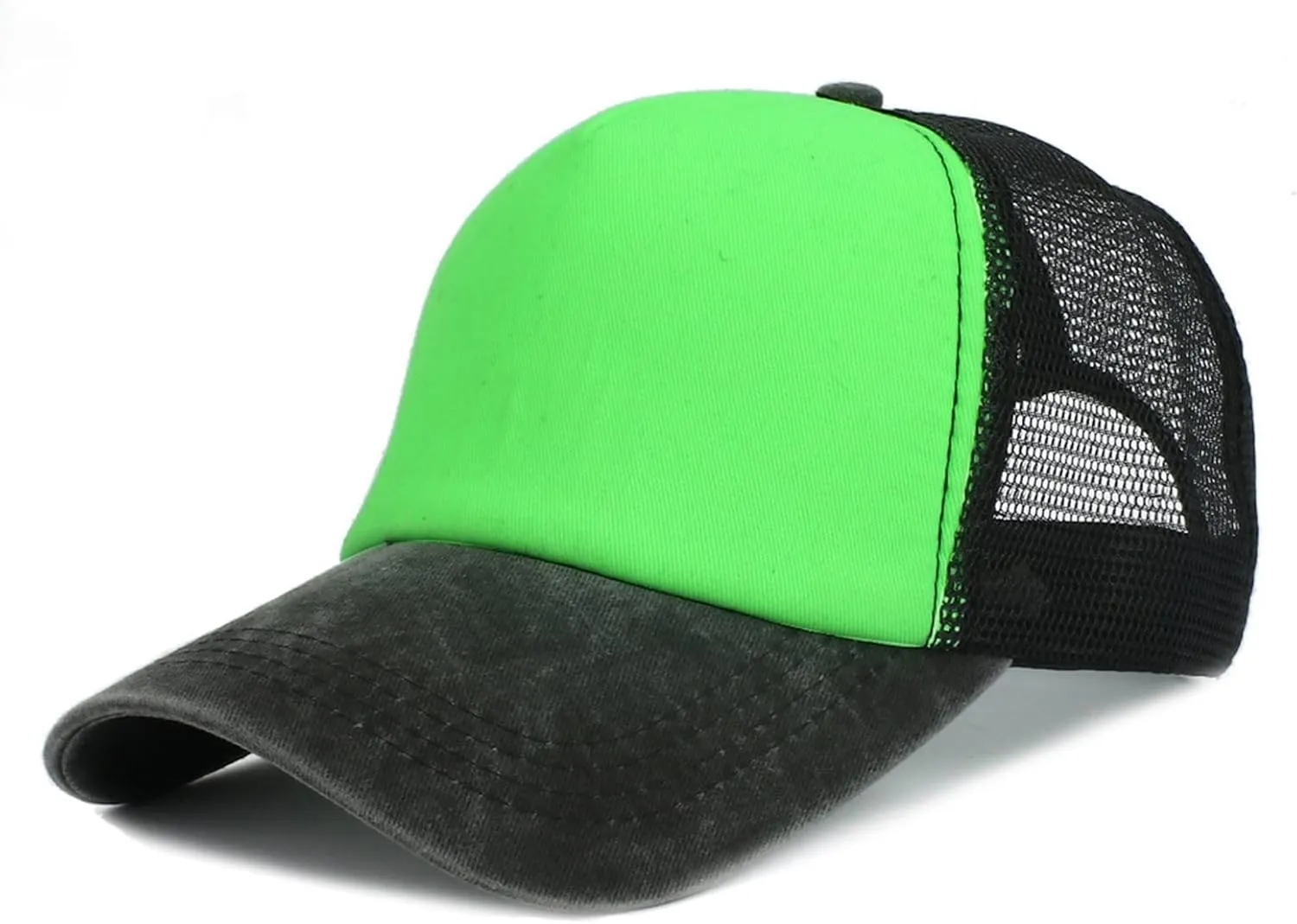 Sun Hats for Women Wide Brim Hollow Top Sun Hat Summer Beach Packable Visor Ponytail Baseball Hat
