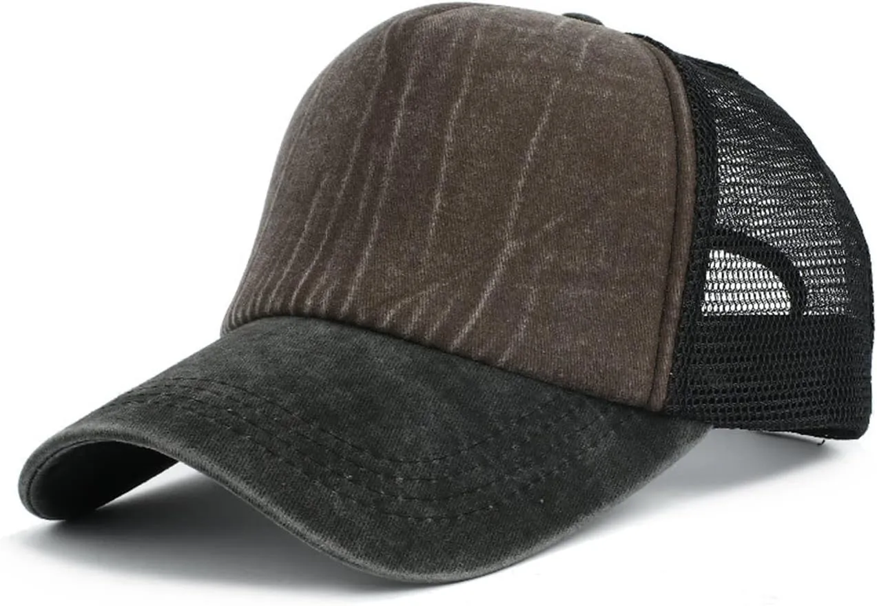 Sun Hats for Women Wide Brim Hollow Top Sun Hat Summer Beach Packable Visor Ponytail Baseball Hat