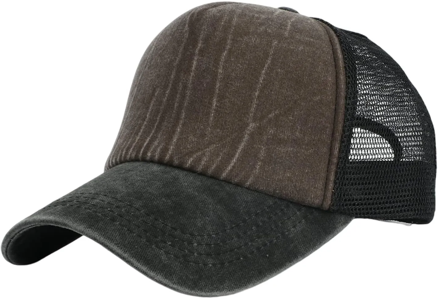 Sun Hats for Women Wide Brim Hollow Top Sun Hat Summer Beach Packable Visor Ponytail Baseball Hat