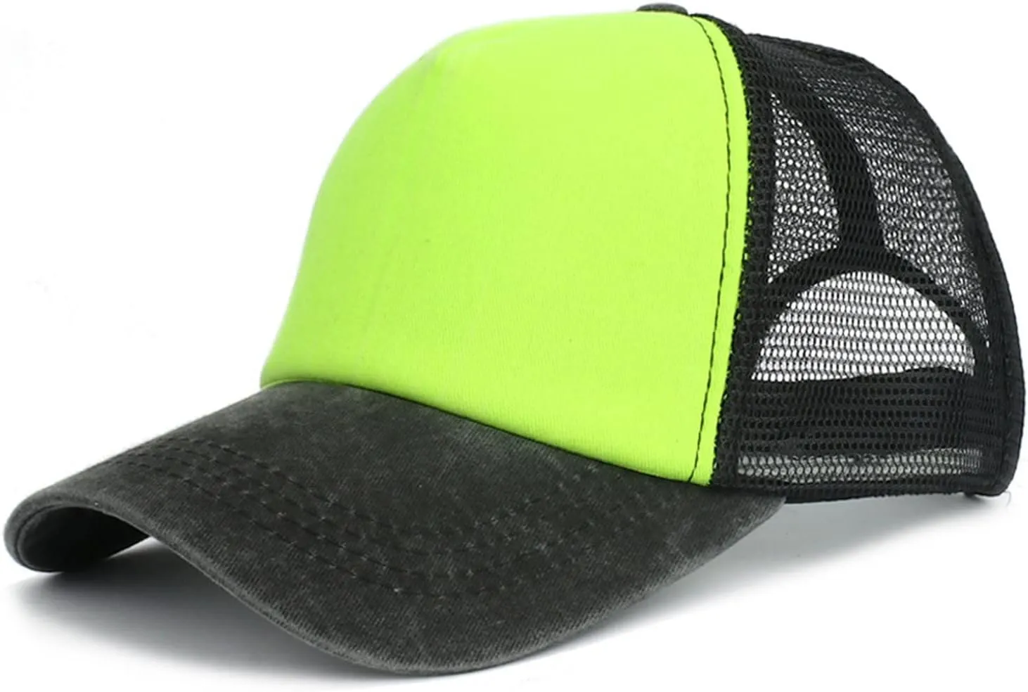 Sun Hats for Women Wide Brim Hollow Top Sun Hat Summer Beach Packable Visor Ponytail Baseball Hat